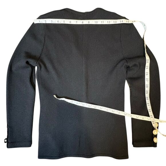 Vintage Don Sayres Pearl button up Sweater. Vintage size 6 Black - Picture 6 of 8